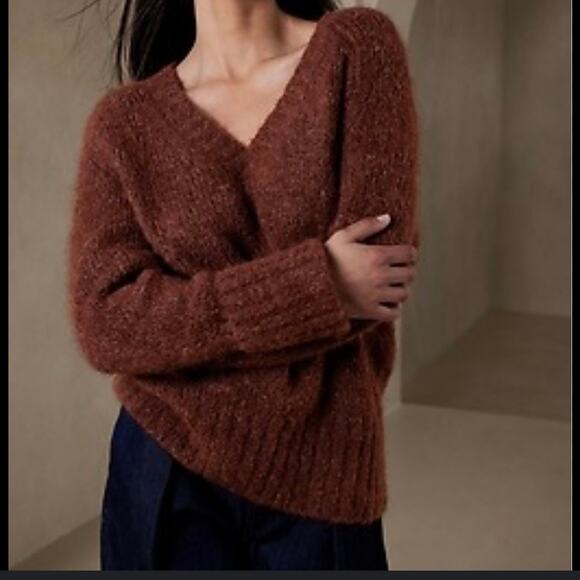 NEW Chunky Banana Republic Melli Alpaca Blend Sweater Deep Copper Women's L $189 - Picture 2 of 10